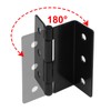 GBGS 6 Pcs 3" High Half-Surface Chest Hinges,Black Offset Hinge