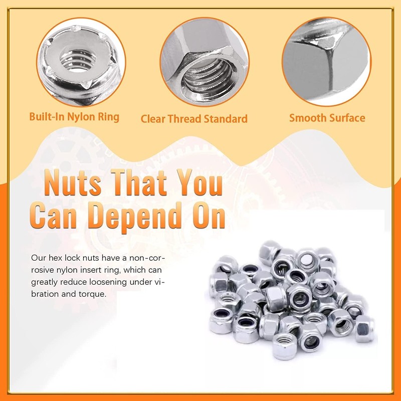 TERF® M8 Nylon Insert Hex Steel Nut M8 (8mm) Self