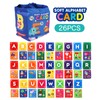Jenilily Soft Alphabet Cards Baby Learning Toys, 26 Letters Animals