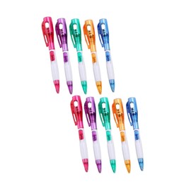 10pcs Black Pens Ballpoint Fountain Pen Ink Black Gel Pens Ink Pen Flashlight Pen Flashlight Pens Ballpoint Ball-point Pen with Light Ballpoint Pens Light Ball Pen With Lights