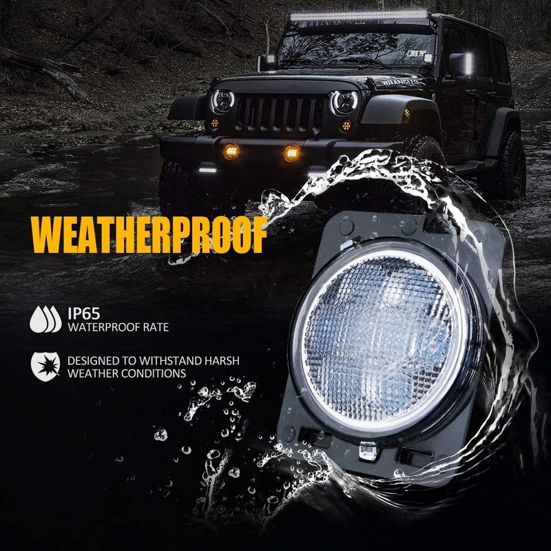 Xprite LED Amber Front Fender Side Marker Light Assembly with