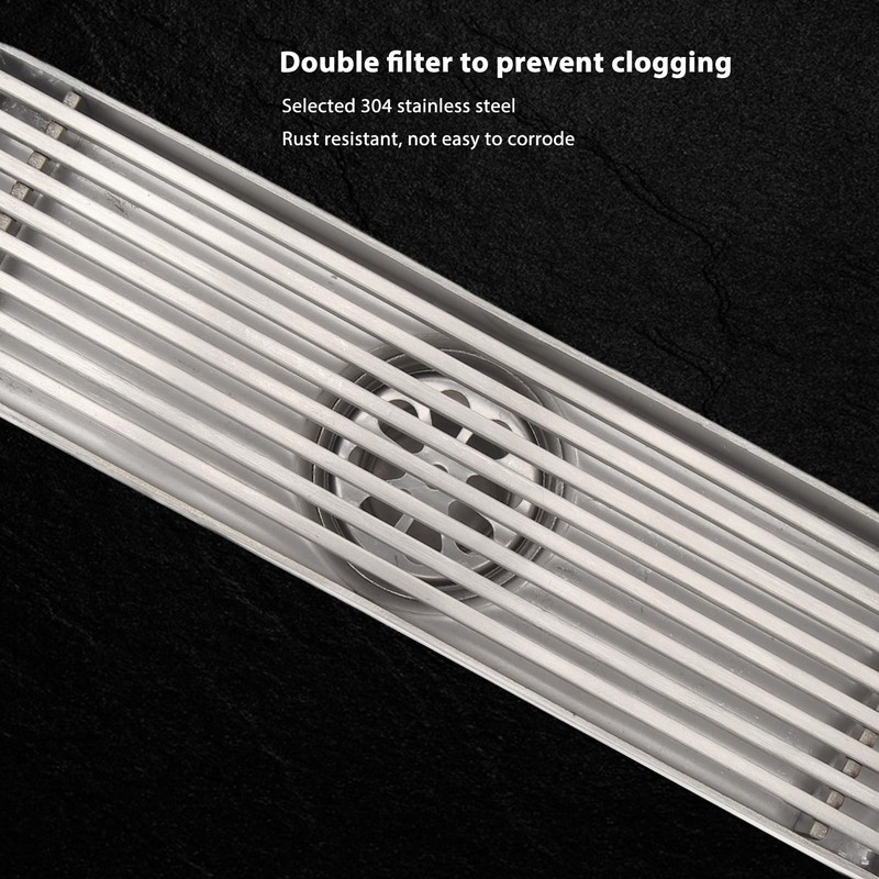 Linear Shower Drain,Large Drainage Capacity Stainless Steel Linear Drain,Effective Unpleasant