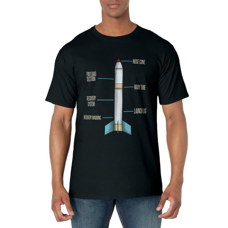 Aerospace Model Rocket Kit Drawing Design T-Shirt