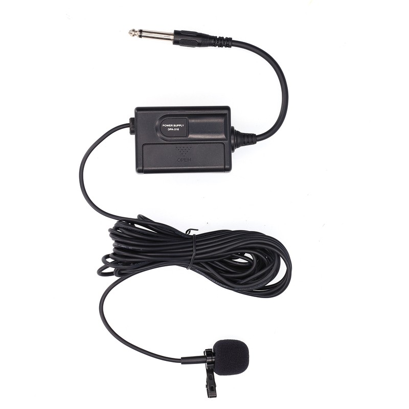 236in Wired Lavalier Microphone Clip On Lapel Condenser Mic for