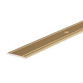 Gedotec Transition Profile Aluminium Transition Rail Perforated Floor Profile for Screwing - Super Flat | Width 30 mm | Anodised Aluminium Brass | 200 cm | 1 Piece - Compensation Profile for Vinyl -