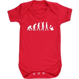 Hippowarehouse Evolution of Water Polo Players Baby Vest Bodysuit (Short Sleeve) Boys Girls Red
