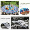 pickyNproud Round Tablecloth with Umbrella Hole and Zipper, Waterproof Wipeable