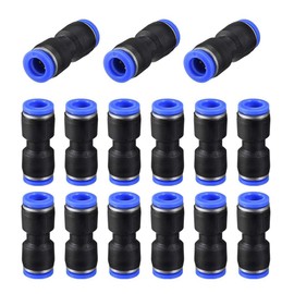 TOP-VIGOR 20Pcs 8mm Push Fit Pneumatic Fittings, 5/16” OD Quick Connect Straight Tube Air Line Connectors Kit