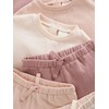 NEXT Set of 6 Baby Sweatshirt and Jogging Bottoms, Cream/Pink,