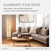Adesso Three Light Floor Lamp – Natural Wood Base &