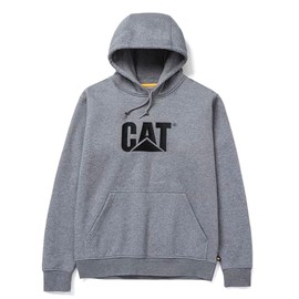 Caterpillar Men's Trademark Hoodies with Embroidered CAT Front Logo, S3 Cord Management System and Pouch Pocket, Dark Heather Grey, X Large