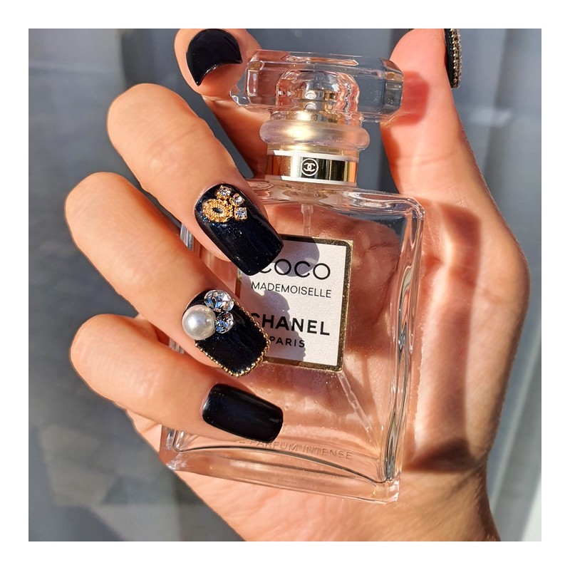 Deep Navy Handmade Nail Tips - Long Point / 딥