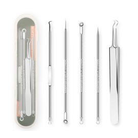 Acne sebum extruder 5-piece set nose blackhead extrusion tweezers / 여드름 피지 압출기 5종세트 코 블랙헤드 압출핀셋