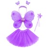 Lainlight 4 Pcs Butterfly Fairy Costume for Girls Kids Princess