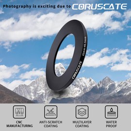 43 mm to 40.5 mm Lens Adapter Ring, Step-Down Ring Filter Adapter Compatible with All 43 mm Lenses with 40.5 mm UV ND CPL Filter + 1 x Lens Cleaning Cloth