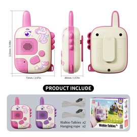 Walkie Talkies Toys for Girls:Unicorn Toys 2 Pack Birthday Gifts for 3 4 5-7 8 Year Old Girls Toy for 4 5 6 7 8-10 Year Old Camping Outdoor Games,Christmas Stocking Stuffers for Girls Kids