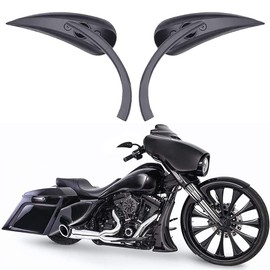 Rear View Motorcycle Mirrors,Black Water Drop Shape Side Mirrors Compatible With Harley Sportster Dyna Softail Touring Road Glide Electra Glide Road King Street Glide Fltrx Flhr Flht Flhx Models