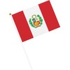 Peru Flags - 20 Pack, Handheld with Sticks, Vibrant Colors