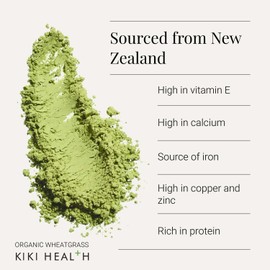 KIKI Health Premium Organic Wheatgrass Powder – Vegan-Friendly, Natural Formula for Muscle & Bone Support – Rich in Minerals – 100g – Made in the UK