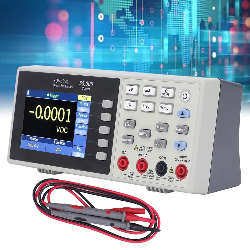 Portable Bench Multimeter Digital LCD Display Data Logging 55000 Count