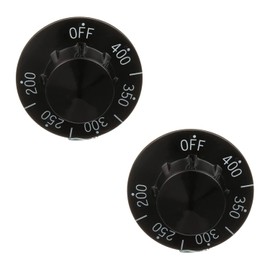 OCS Parts 2-Pack 200-400°F Black Thermostat Dial Knob for Commercial Fryers and Ranges | Direct Replacement fo Dean, Frymaster, Pitco, Vulcan Hart and More