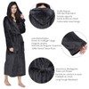 Mnemo Women's Long Bathrobe with Hood, Women's Terry Towelling Bathrobe,