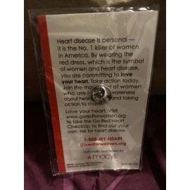 Macy's Go Red for Women Love your Heart Macy's 2006 Heart Association Dress Pin Card