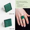 ALEXASCHA® Square Statement Glass Ring • Adjustable Stainless Steel Ring