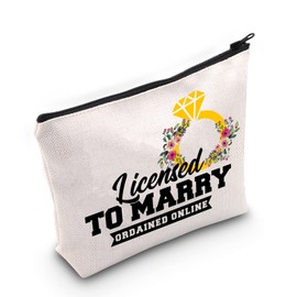 LEVLO Kosmetiktasche für Hochzeiten, offizielles Lizenzgeschenk für Heiratsantrag, mit Reißverschluss, Geschenk für Hochzeit, Minister, Hochzeit, Pastor, License to Marry,