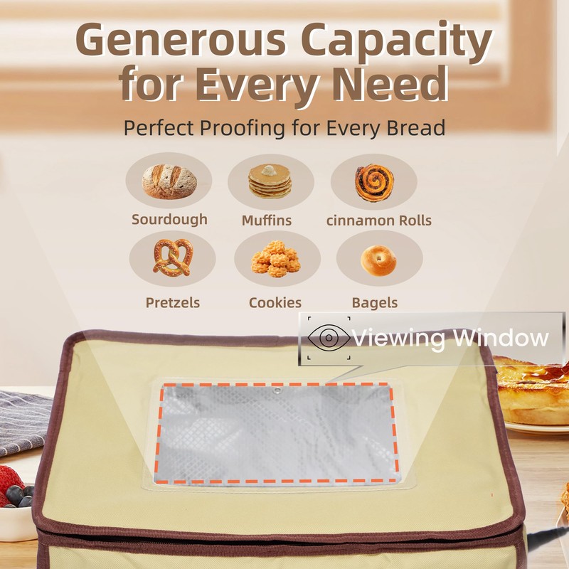 Folding Bread Proofing Box with 50~113℉ Temp Control & 48H
