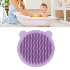 Cepillo de Baño para bebé, Masaje Elástico Encantador, Depurador de Ducha Infantil de Dibujos Animados, Suave para Viajes a Casa para la Vida Diaria (Púrpura)