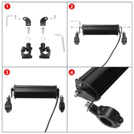 Dirt Bike Light Bar LED 60W 2500LM Motorcycle Headlight Kit Switch Universal for 7/8" Handlebars CRF110 CRF230F CRF250F TTR110 TTR110E 2008-2022 KLX110 KLX140 RM85 RMZ250 YZF450 All Years Pit Bike