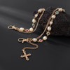 Layered Daisy Pearl Wallet Chain Rhinestone Flower Heart Cross Bag