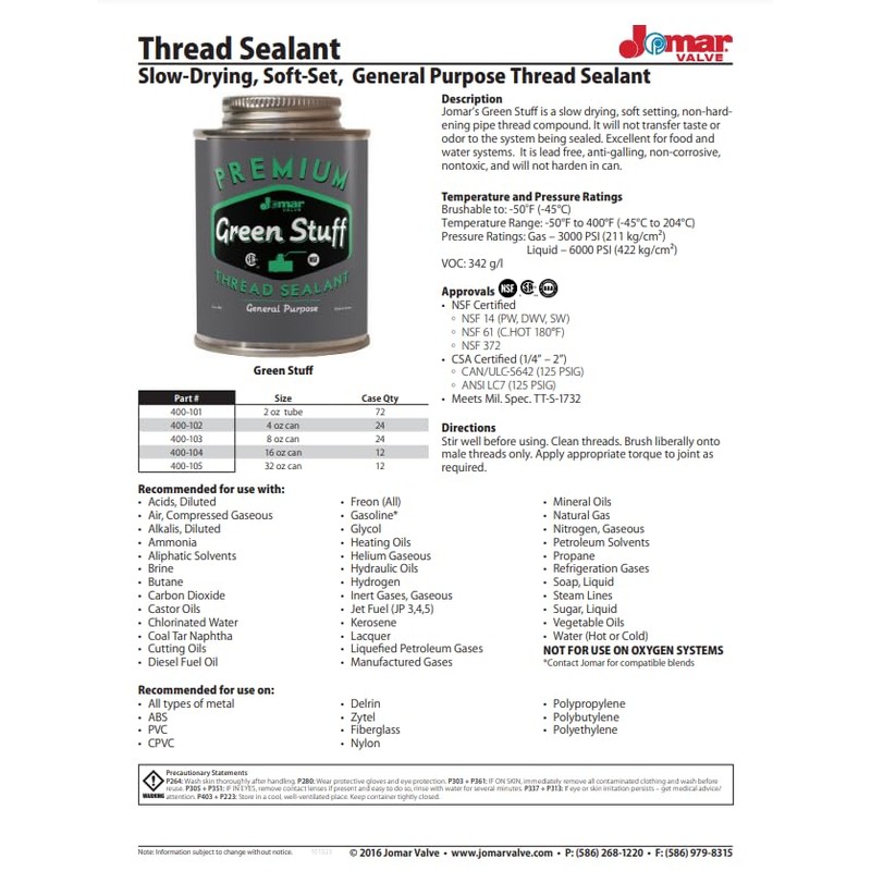 General Purpose Thread Sealant,8oz,Can