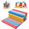 120pcs Wooden Building Blocks Colorful Bridge Building Stacking Toy Toddler
