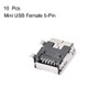 sourcing map 10PCS Mini USB Female Socket Connector Jack Port,