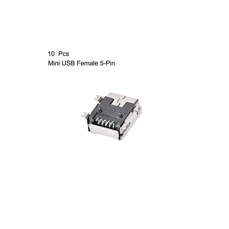 sourcing map 10PCS Mini USB Female Socket Connector Jack Port,