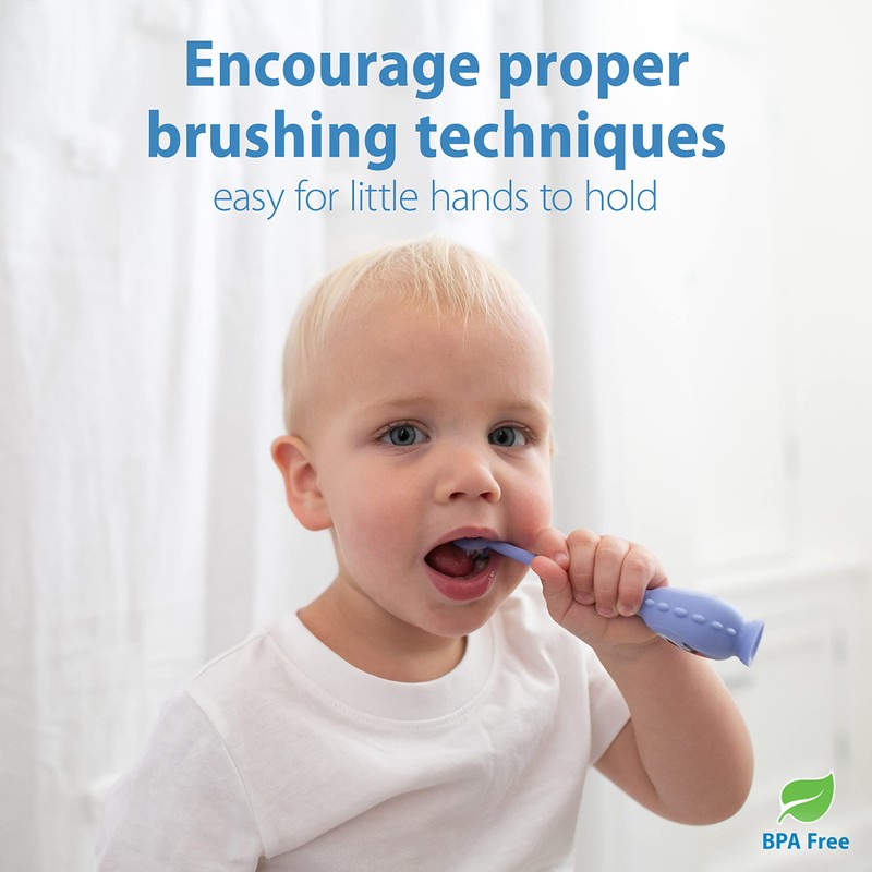Dr. Brown's ToothScrubber Toothbrush, Three-Sided Toddler Training Toothbrush for Ages