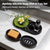2 soportes de silicona para jabón y 1 bandeja de