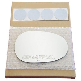 Mirror Glass Replacement + Adhesive Pads for 1990-1997 Mazda Miata Passenger Side - Manual - Installs Over Broken Mirror (1991 1992 1993 1994 1995 1996 90 91 92 93 94 95 96 97)