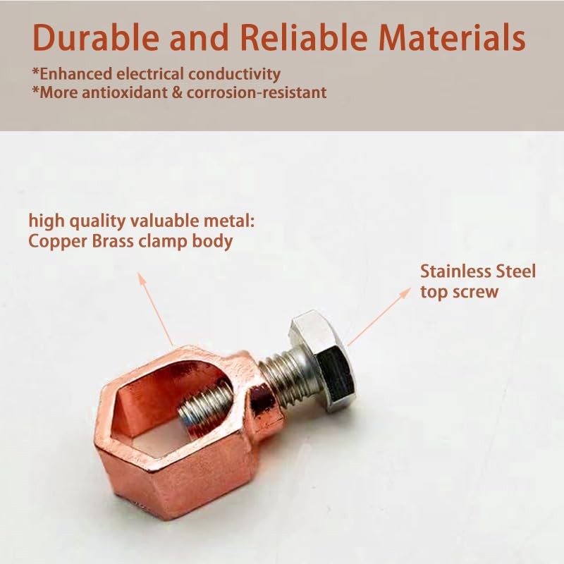 2 pcs Copper Brass Ground Rod Clamps for 1/2"- 5/8"
