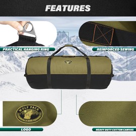 Gilbins Heavyweight Duffle Bag Super Tough Heavy Duty Cotton Canvas Duffel Bag -Great for Camping, Travel, Hiking