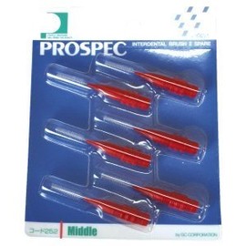 Prospec Interdental Brush II Spare/M/1 Pack (Pack of 6)