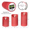 Eldnacele Red Wax Flameless Flickering Candles with 6H Timer, 3D