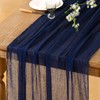 DeZerlor Navy Blue Cheesecloth Table Runner 4 Pack Boho Gauze