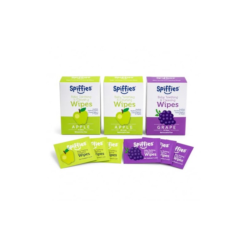 ToothWipes, TP50 tripack, 40 Apple, 20 Grape, 60-Wipes