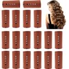 18PCS Brown Large Perm Rods For Long Hair, Plastic Cold