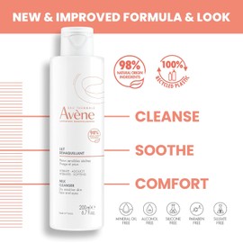 Eau Thermale Avene Gentle Milk Cleanser, Moisturizing No Rinse Cleansing Lotion for Sensitive Skin, 6.7 oz.
