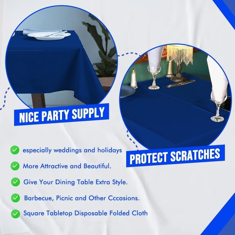 2 x Dark Blue 90 x 90cm Disposable Paper Table