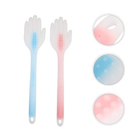 EXCEART 2Pcs Body Massage Pat Stick Acupoint Meridian Hammer Paddle Silicone Meridian Beating Pats Body Massage Rod Muscle Massager for Health Care (Pink+ Blue)